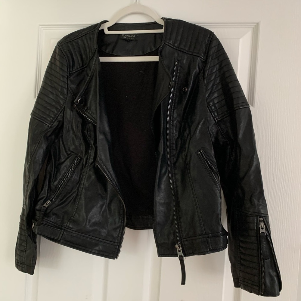 Topshop faux leather jacket